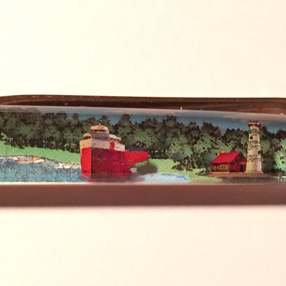 ESKESEN Other - Tawas Point Lighthouse Michigan Floaty Pen Ship Boat Moves Past Lake Forest